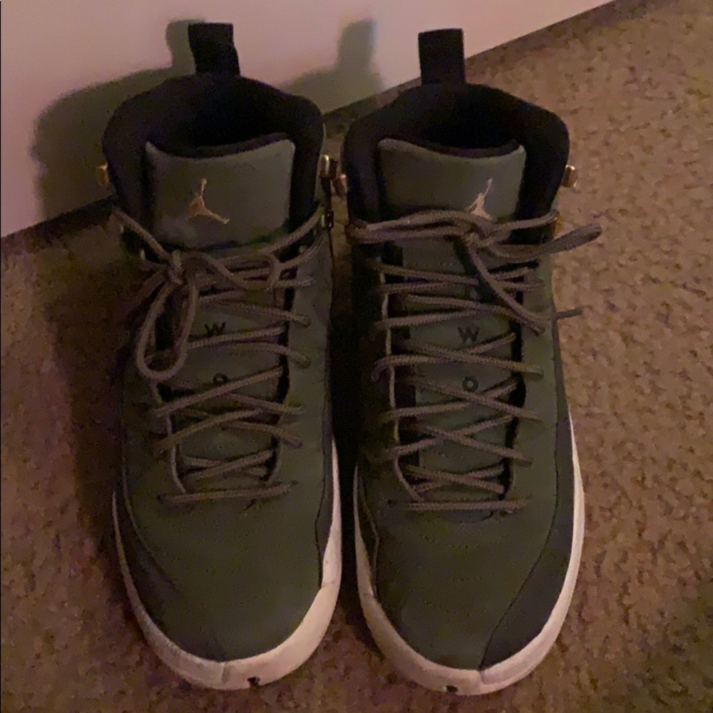 Olive Green Jordan 12s